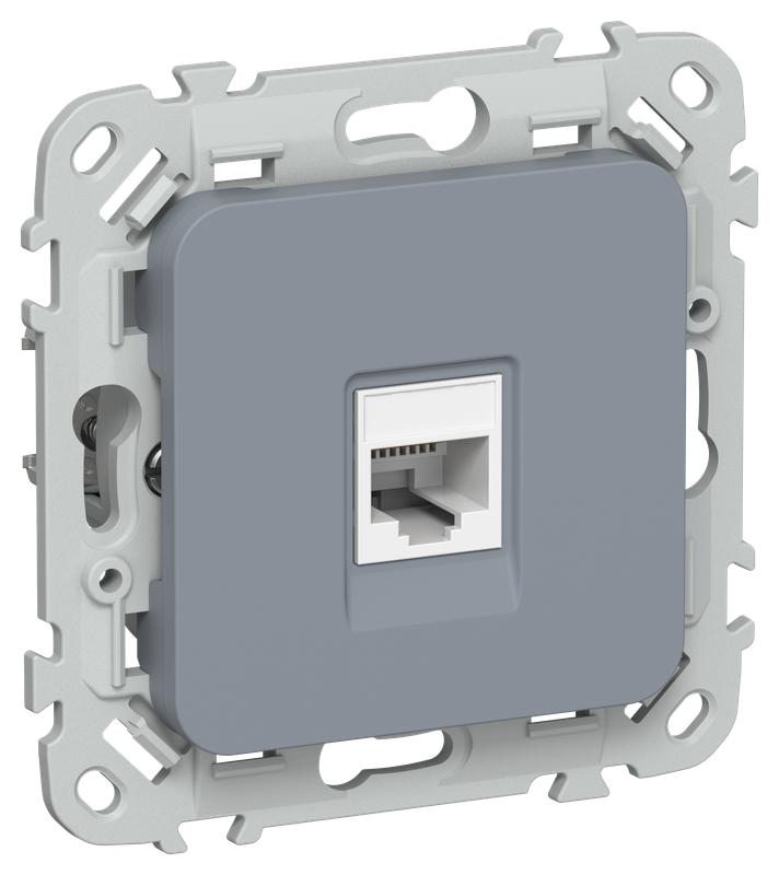 Розетка компьютерная СП FLITE РК6-1-0-ФлМ RJ45 кат.6 UTP механизм маренго IEK FI-K12-2-K35