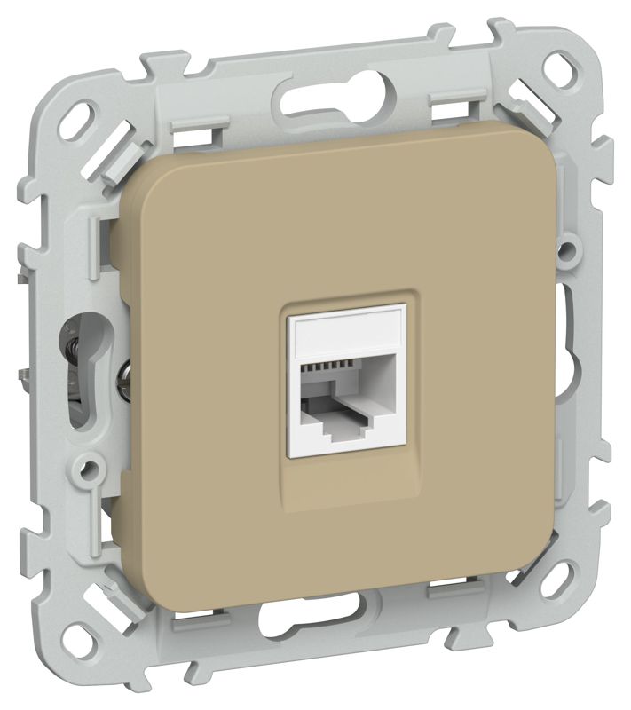 Розетка компьютерная СП FLITE РК6-1-0-ФлХ RJ45 кат.6 UTP механизм хаки IEK FI-K12-2-K59