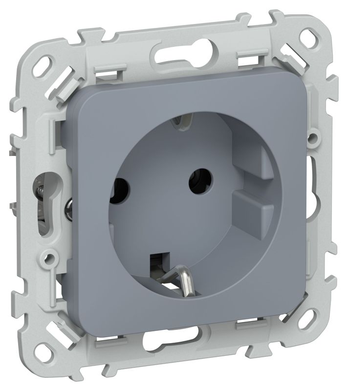 Розетка СП FLITE РС11-0-ФлМ 16А с заземл. без защ. шторок механизм маренго IEK FI-R11-16-K35