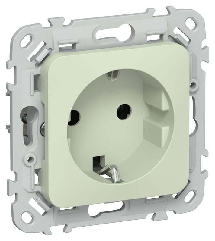 Розетка СП FLITE РС11-0-ФлП 16А с заземл. без защ. шторок механизм панг IEK FI-R11-16-K92