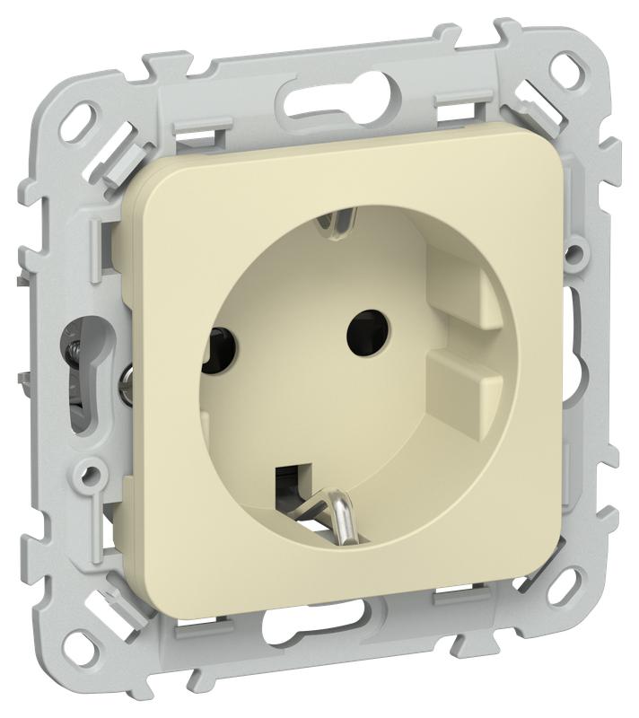 Розетка СП FLITE РСш11-0-ФлН 16А с заземл. с защ. шторками механизм навахо IEK FI-R14-16-K87