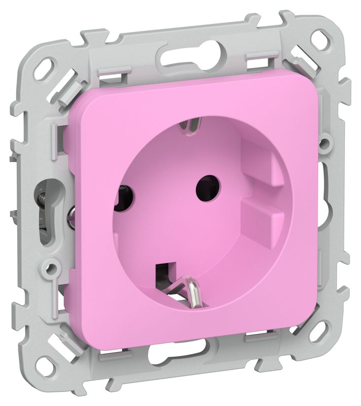Розетка СП FLITE РСш11-0-ФлПр 16А с заземл. с защ. шторками механизм пурпур. IEK FI-R14-16-K99