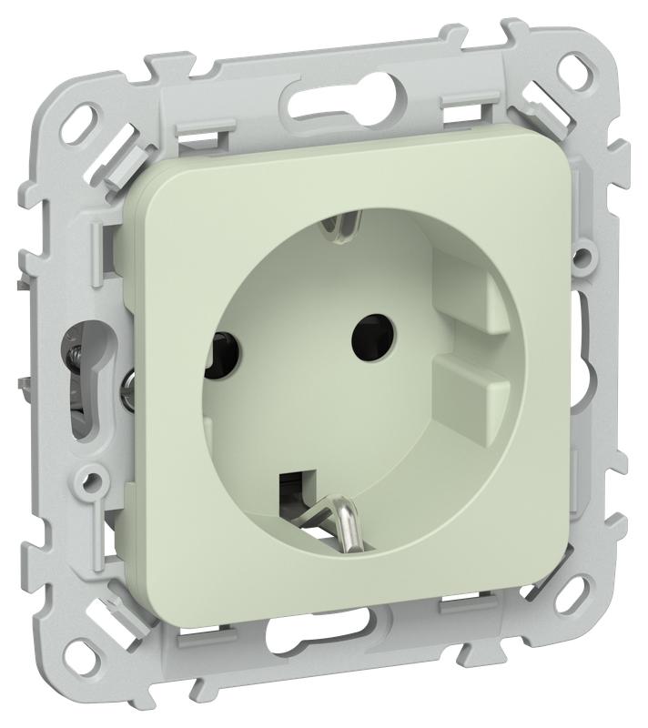 Розетка СП FLITE РСш11-1-ФлП 16А с заземл. с защ. шторками безвинтовое крепление механизм панг IEK FI-R14-16-1-K92