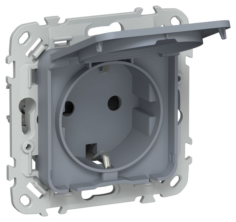 Розетка СП FLITE РСшкр11-0-44-ФлМ 16А IP44 с заземл. с защ. шторками и крышкой механизм маренго IEK FI-R16-16-44-K35