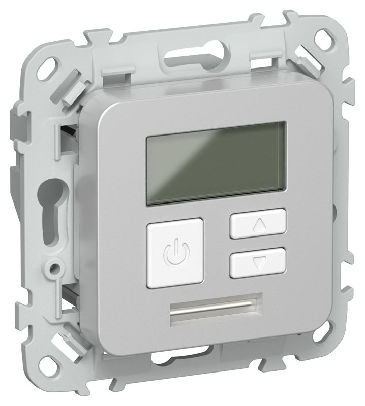 Термостат электронный СП FLITE Т-ФлА 16А с дисплеем механизм алюм. IEK FI-RT11-K47