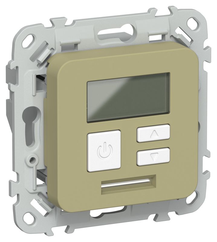 Термостат электронный СП FLITE Т-ФлО 16А с дисплеем механизм олив. IEK FI-RT11-K26