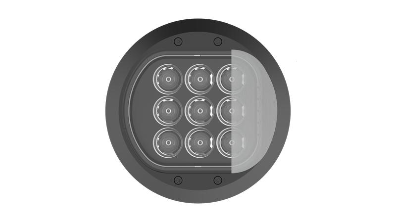 Светильник светодиодный AGR2 01 R 25W 10D B D140 BK 140х115мм 25Вт IP67 голуб. свет архитектурный черн. Русский Свет 29210125009