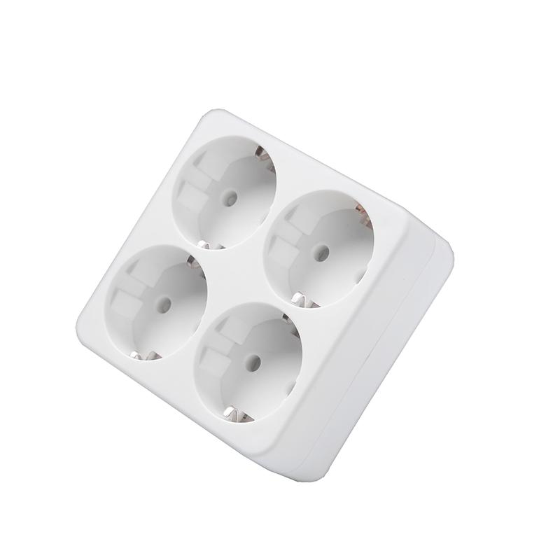 Разветвитель 4-м квадрат с заземл. 16А 3500Вт 250В бел. DОМТОК 2661