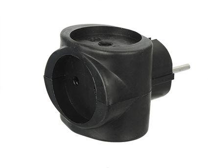 Разветвитель сетевой (тройник) Si 1/3-Bl 6А куб черн. Volsten 13917