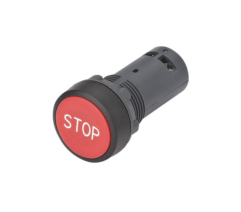 Кнопка моноблочная SB7 22мм с возвратом с маркировкой "STOP" пластик 1НЗ IP65 красн. SE SB7NA4234