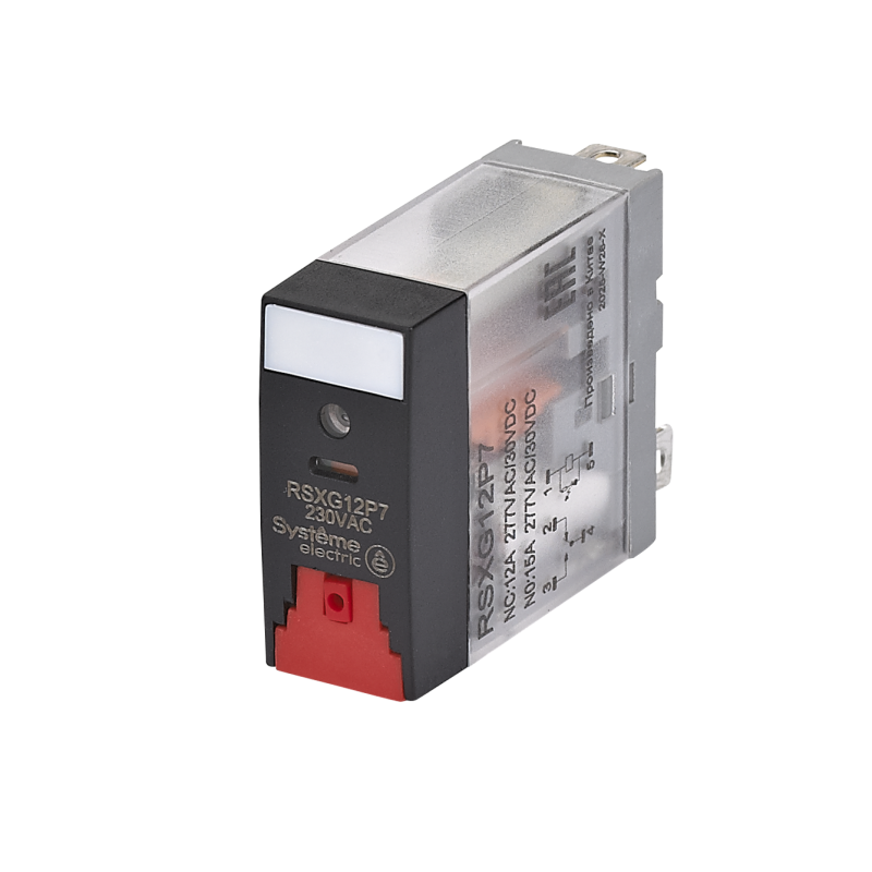 Реле 12А 1перекл. 230В AC тест кнопка LED SE RSXG12P7