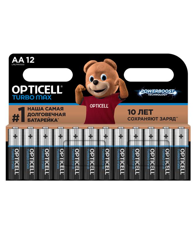 Элемент питания алкалиновый AA/LR6 (блист. 12шт) Turbo Max Opticell 6053009
