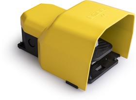 Педаль одиночная 2х(2НО+2НЗ) 250В AC 4А IP65 2 скорости; с фиксацией; с защ. кожухом алюм. желт. EMAS PDKS11GX12