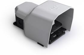 Педаль одиночная 2х(1НО+1НЗ) + 2х(1НО+1НЗ) 250В AC 4А IP65 2 скорости; с защ. кожухом алюм. сер. EMAS PDKS11VX20G