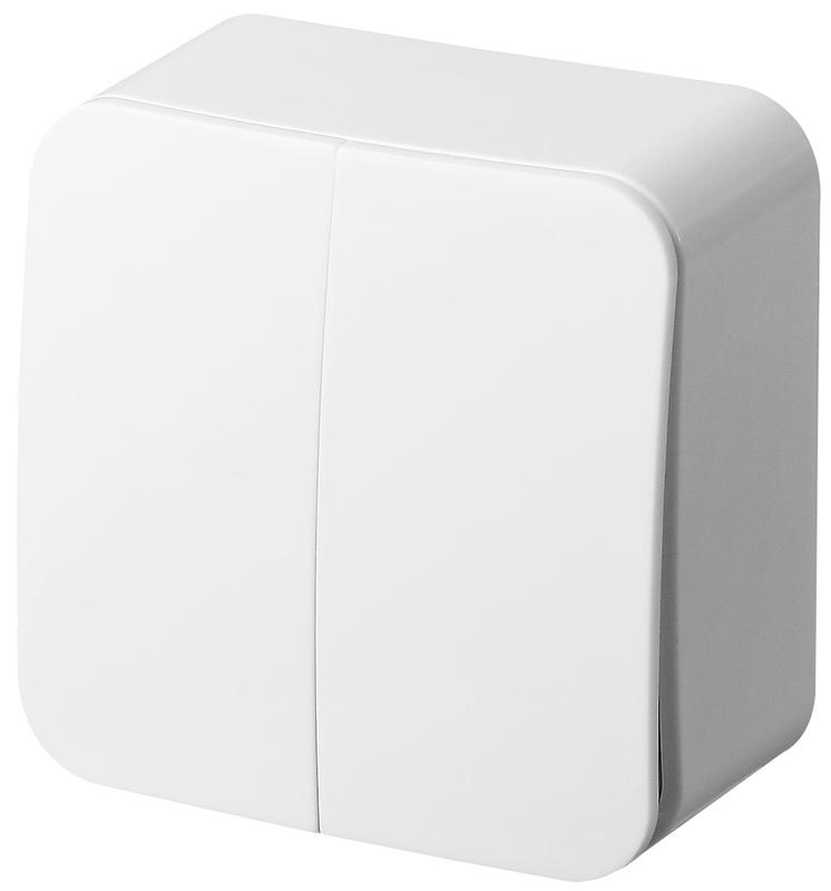 Переключатель проходной 2-кл. ОП 10А IP20 бел. Jasmart FS3022W