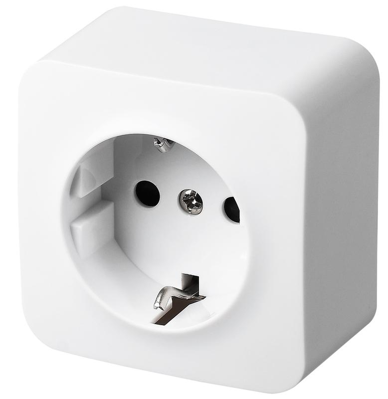 Розетка 1-м ОП 16А IP20 с заземл. защ. шторки бел. Jasmart FS5501W