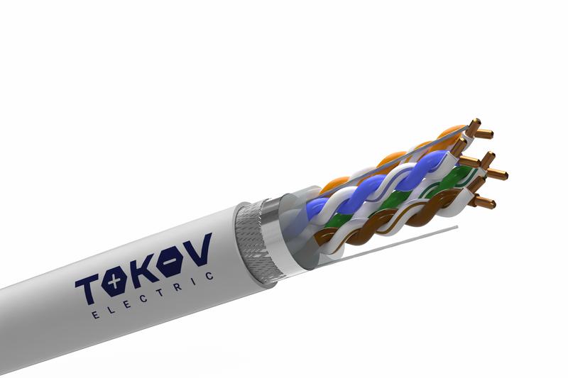 Кабель витая пара SF/UTP 4х2х24AWG (0.52мм) кат.5E PVC Fluke tested (м) PRO TOKOV ELECTRIC TKP-C06-SF/UTP-42-5E-305