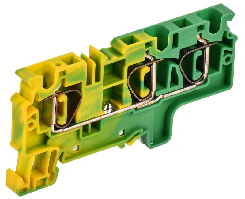 Клемма пружинная заземляющая CX6-3 PE 6кв.мм трехконтактная ARMAFIX IEK AF-CT41-00-3-K52-006