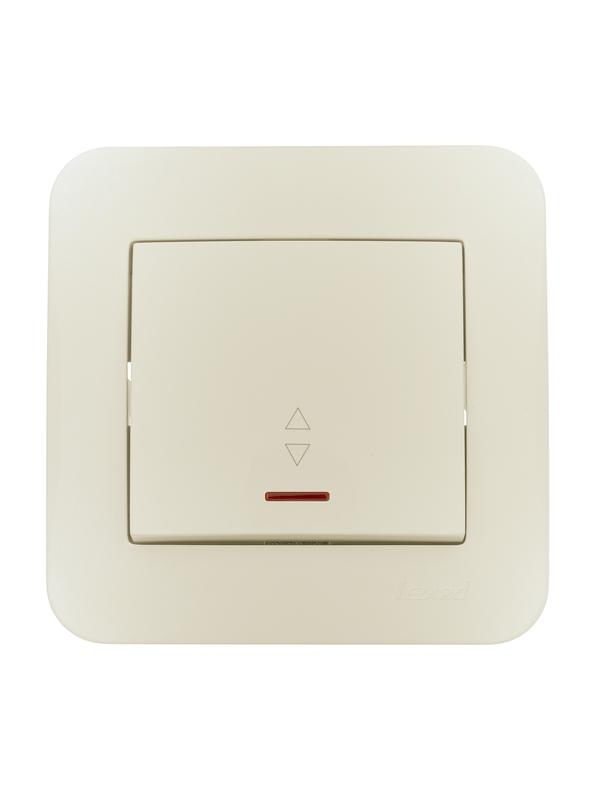 Переключатель проходной 1-кл. 1п СП ASTI 10А IP20 с подсветкой крем. LEZARD 7081-0303-114