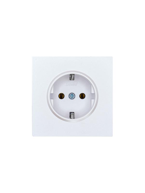 Розетка 1-м СП ZIMA 16А IP20 с заземл. ПБТ безвинтовой зажим/клемма механизм бел. искра матов. LEZARD 704-1488-122BQC