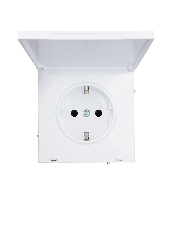 Розетка 1-м СП ZIMA 16А IP44 с заземл. с крышкой ПБТ безвинтовой зажим/клемма механизм бел. LEZARD 704-0288-123BPCH