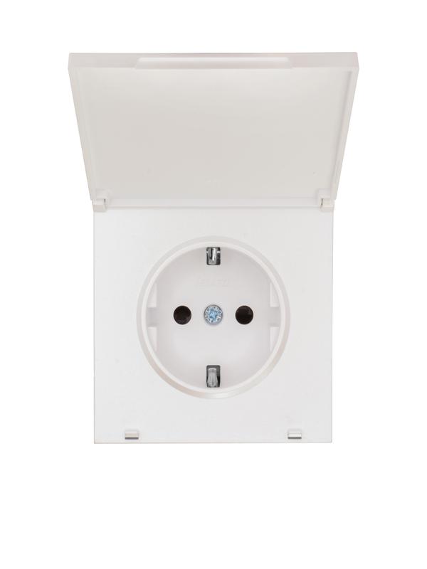 Розетка 1-м СП ZIMA 16А IP44 с заземл. с крышкой ПБТ безвинтовой зажим/клемма механизм бел. искра матов. LEZARD 704-1488-123BIPCHQC