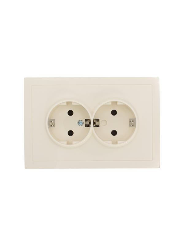 Розетка 2-м СП ZIMA 16А IP20 с заземл. с защ. от детей ПБТ безвинтовой зажим/клемма сл. кость LEZARD 704-9000-127BPCHQC