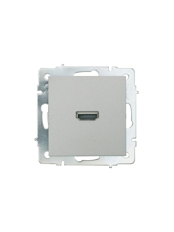 Розетка HDMI 1-м СП VESNA IP20 механизм платина LEZARD 742-3588-203