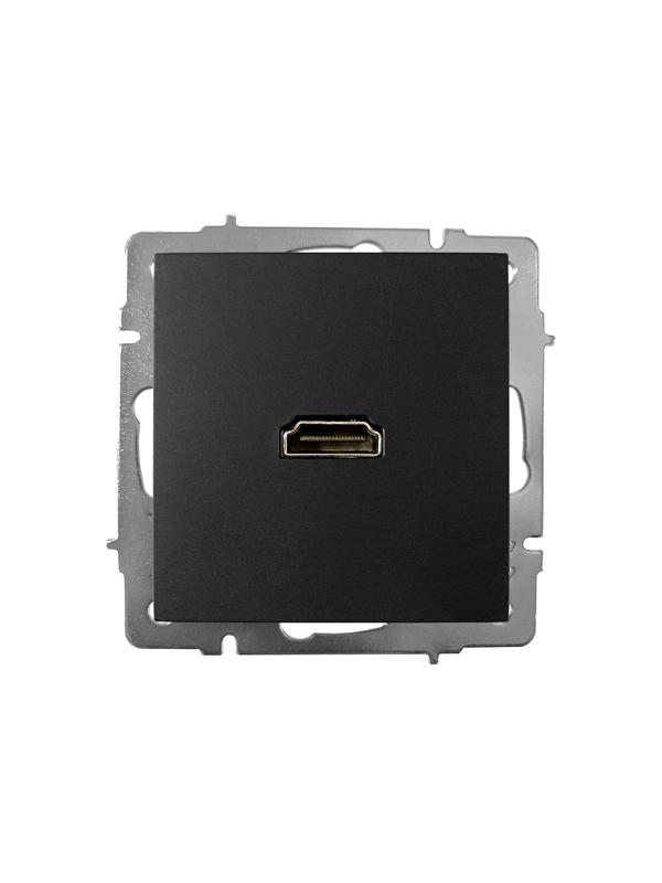 Розетка HDMI 1-м СП VESNA IP20 механизм черн. бархат LEZARD 742-4288-203