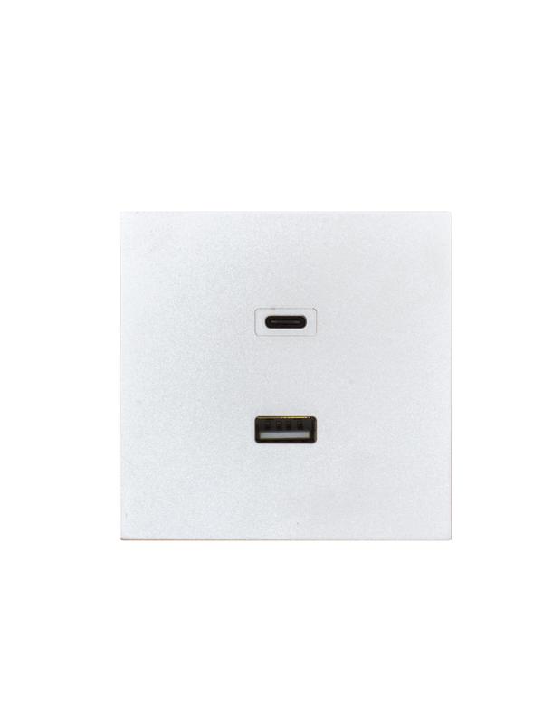 Розетка USB СП ZIMA IP20 Type-A+C механизм бел. искра матов. LEZARD 704-1488-192TC