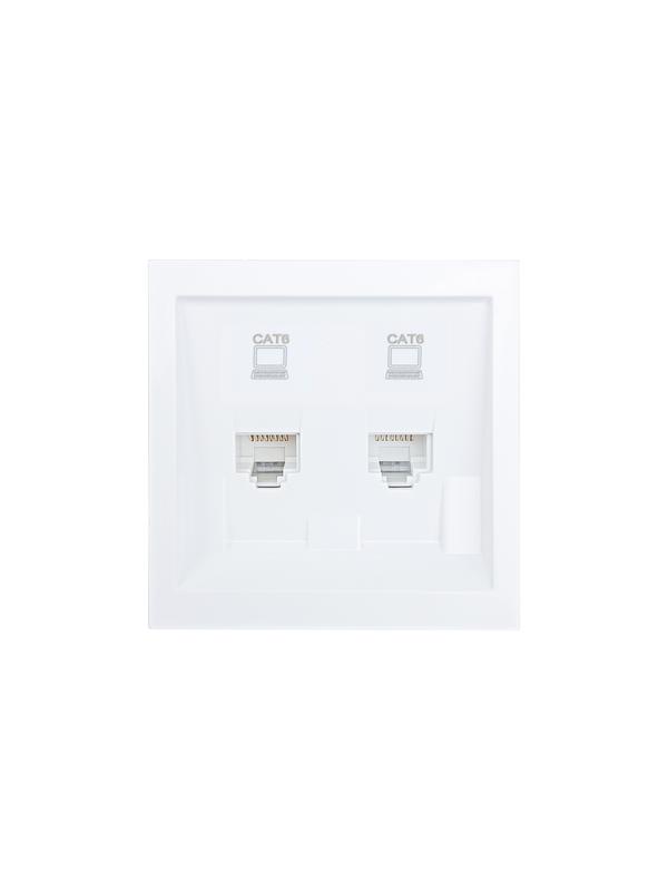 Розетка компьютерная 2-м СП ZIMA IP20 RJ45 с модулем кат.6 механизм бел. LEZARD 704-0288-142