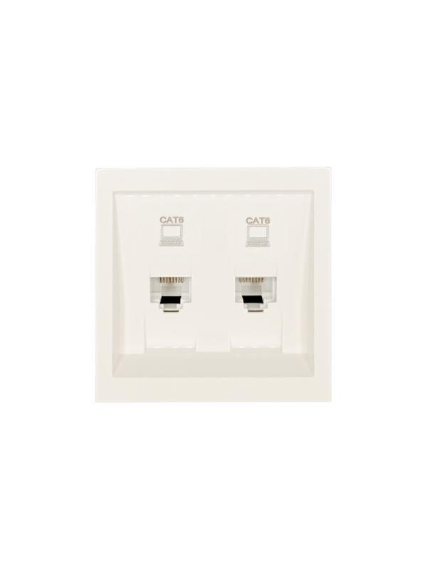 Розетка компьютерная 2-м СП ZIMA IP20 RJ45 с модулем кат.6 механизм сл. кость LEZARD 704-9088-142