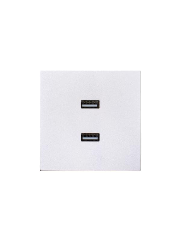 Розетка СП ZIMA IP20 с 2 USB-A разъемами механизм бел. искра матов. LEZARD 704-1488-192