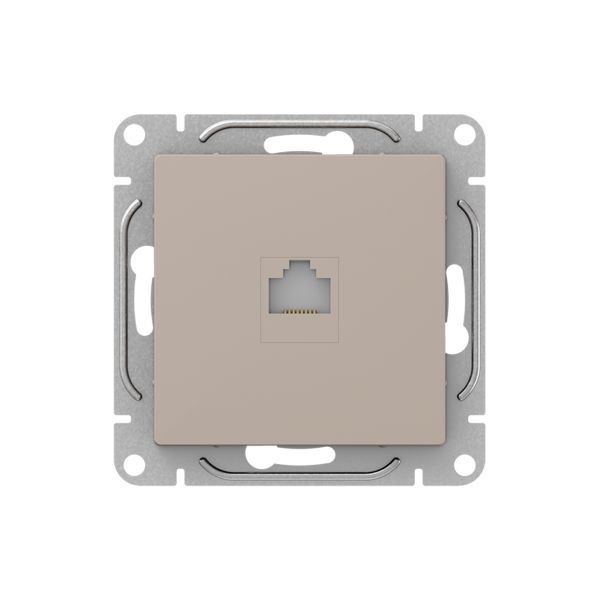 Розетка телефонная 1-м СП Эпика RJ11 механизм крем. EKF UP1-SOI-RJ11