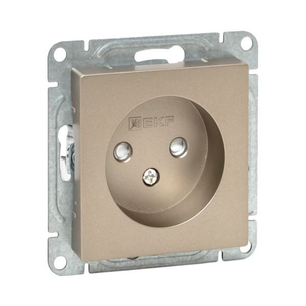 Розетка СП Эпика 16А без заземл. защ. шторки механизм шампань EKF UP1-SOC-101