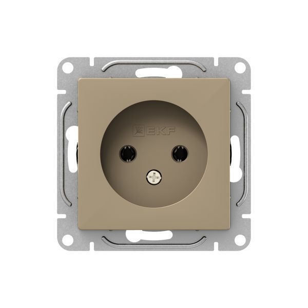 Розетка СП Эпика 16А с заземл. защ. шторки механизм шампань EKF UP1-SOC-111