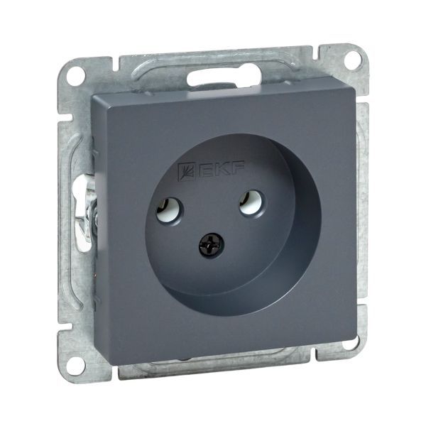Розетка СП Эпика 16А без заземл. без шторок механизм графит EKF UP1-SOG-100