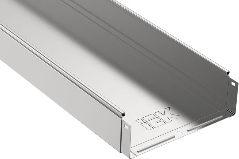 Лоток листовой неперфорир. 300х100 L3000 сталь 1мм IEK CLN10-100-300-3