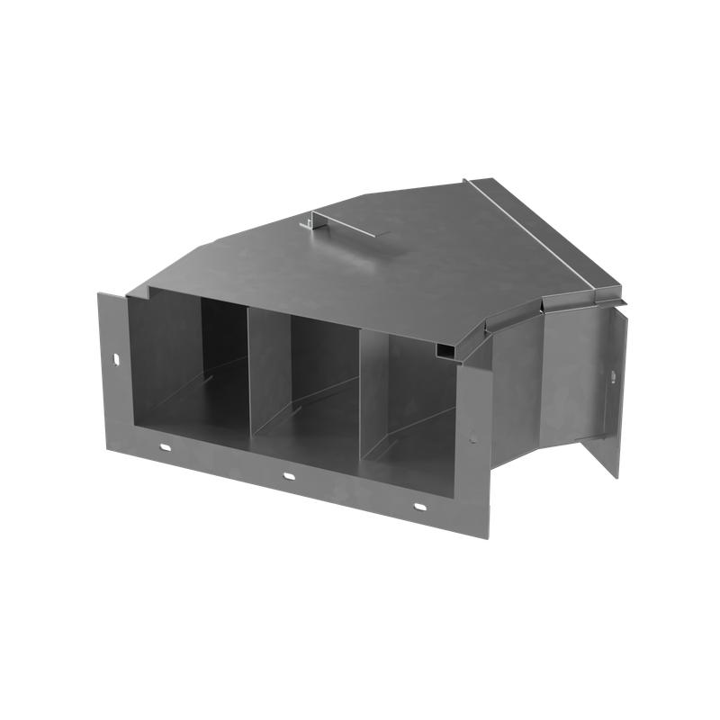 Короб кабельный блочный угловой горизонт. трехканальный с углом поворота на 45град. 500х200 L665 сталь 2мм ККБ-3УГП-0.2/0.5 КМ LO67384