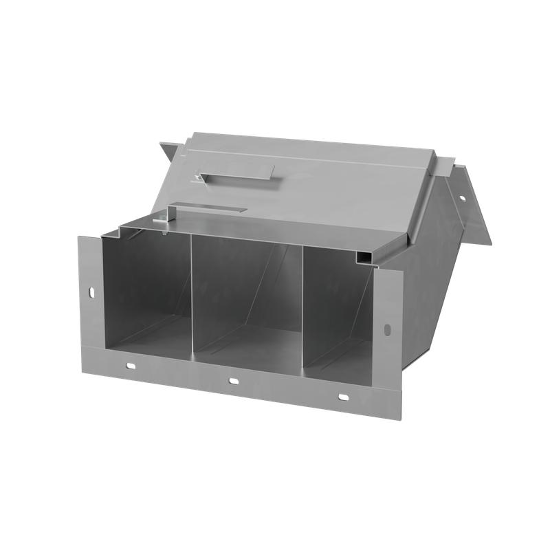 Короб кабельный блочный угловой трехканальный с поворотом вверх на 45град. 500х200 L469 сталь 2мм ККБ-3УВП-0.2/0.5 КМ LO67385