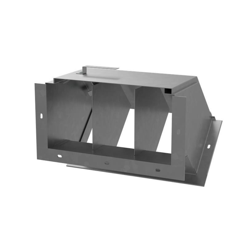 Короб кабельный блочный угловой трехканальный с поворотом вниз на 45град. 500х200 L450 сталь 2мм ККБ-3УНП-0.2/0.5 КМ LO63213