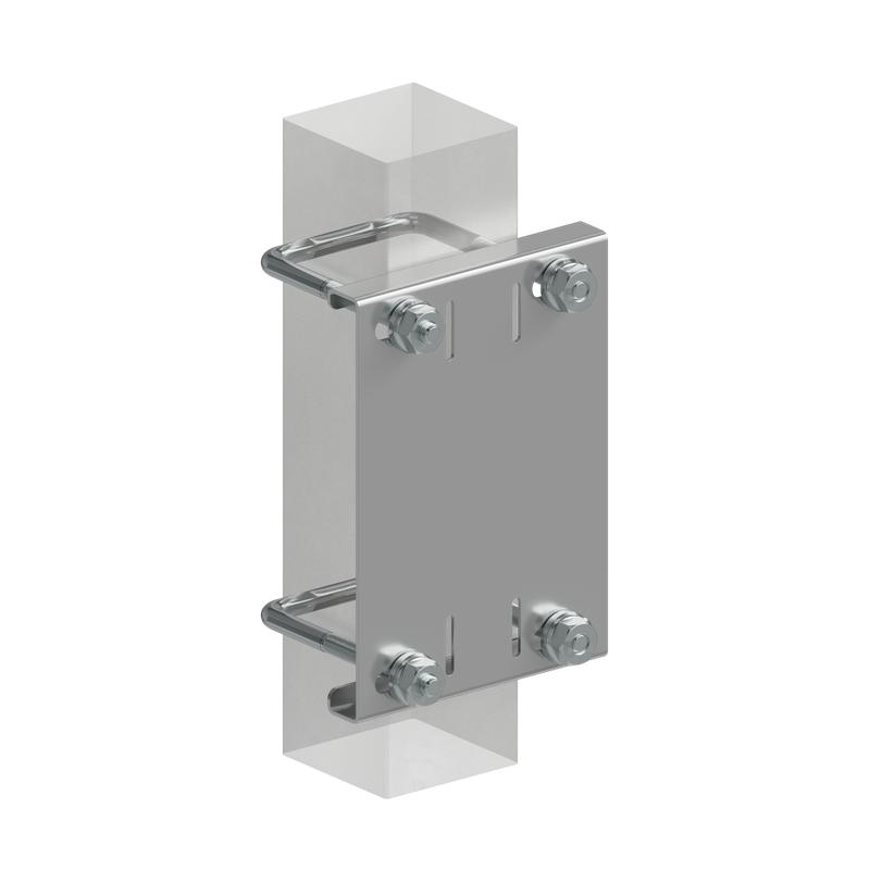 Комплект крепления неперфорир. монтажн. пластины к опорам ограждения 80х80мм КМ LO67750