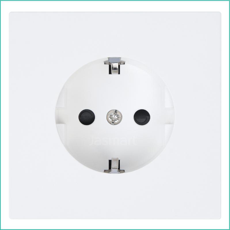 Розетка 1-м СП FD Shuko 16А IP20 с заземл. защ. шторки механизм бел. матов. soft touch Jasmart FD5501PWM