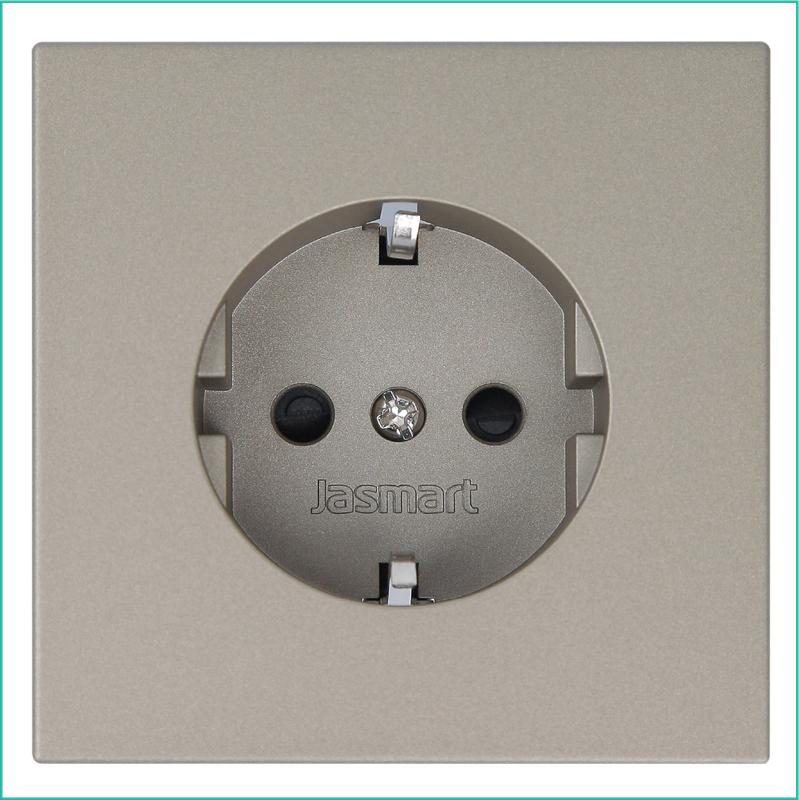 Розетка 1-м СП FD Shuko 16А IP20 с заземл. защ. шторки механизм бронза Jasmart FD5501BR