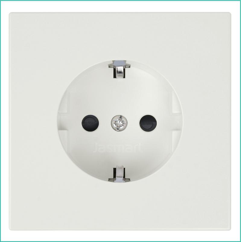 Розетка 1-м СП FD Shuko 16А IP20 с заземл. защ. шторки механизм сахара Jasmart FD5501SH