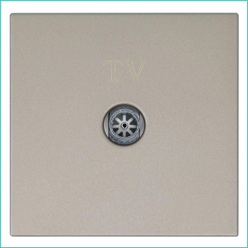 Розетка телевизионная оконечная TV 1-м СП FD Ф9.5мм с накладкой механизм бронза Jasmart FD6001BR