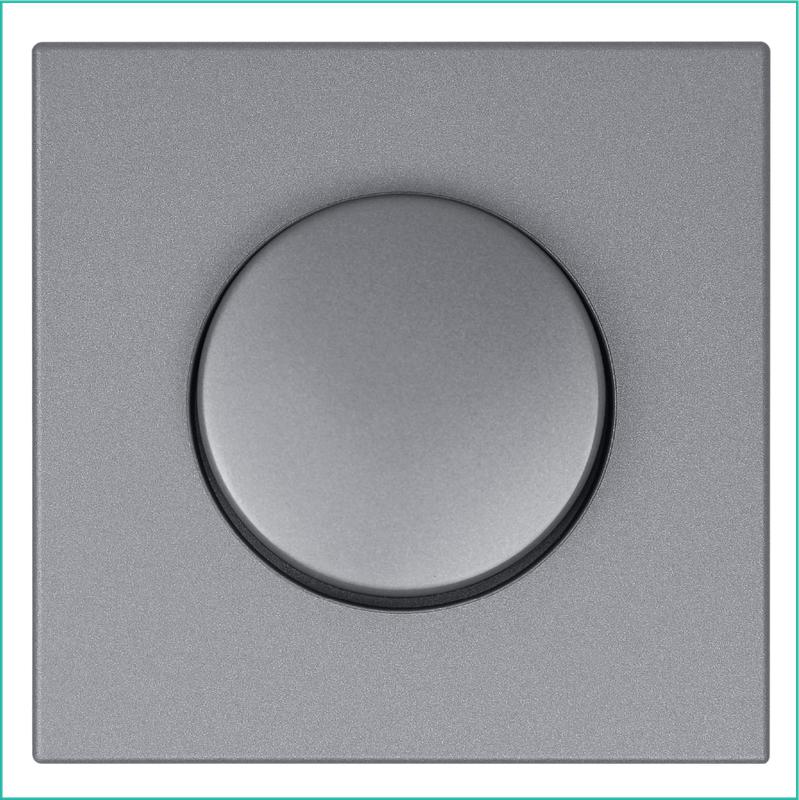 Светорегулятор поворотно-нажимной (диммер) СП FD LED 30-400Вт 1gang 2way с накладкой механизм никель Jasmart FD4012NI