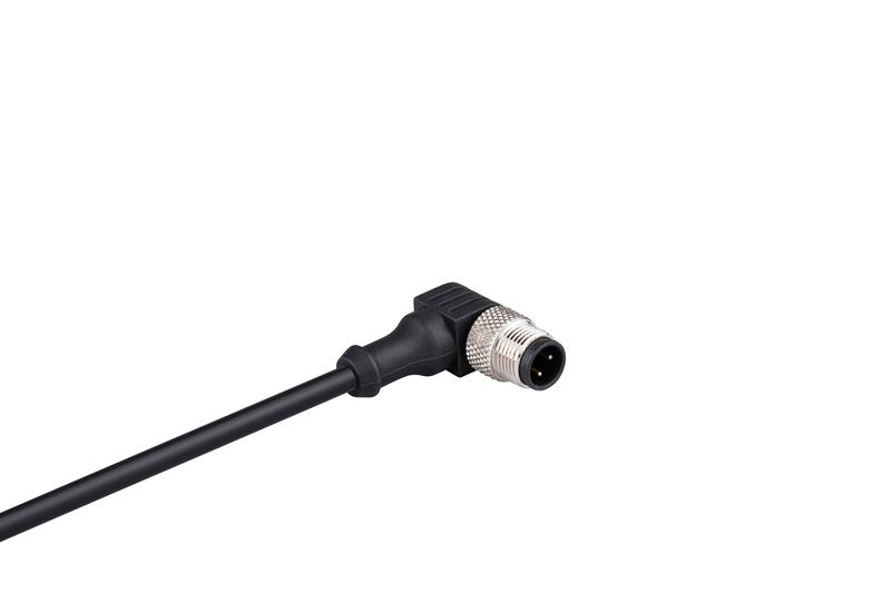 Кабель соединительный 2м со штепселем M12х4 90град. ПУ IP68 EMAS SKM12F4DXP2