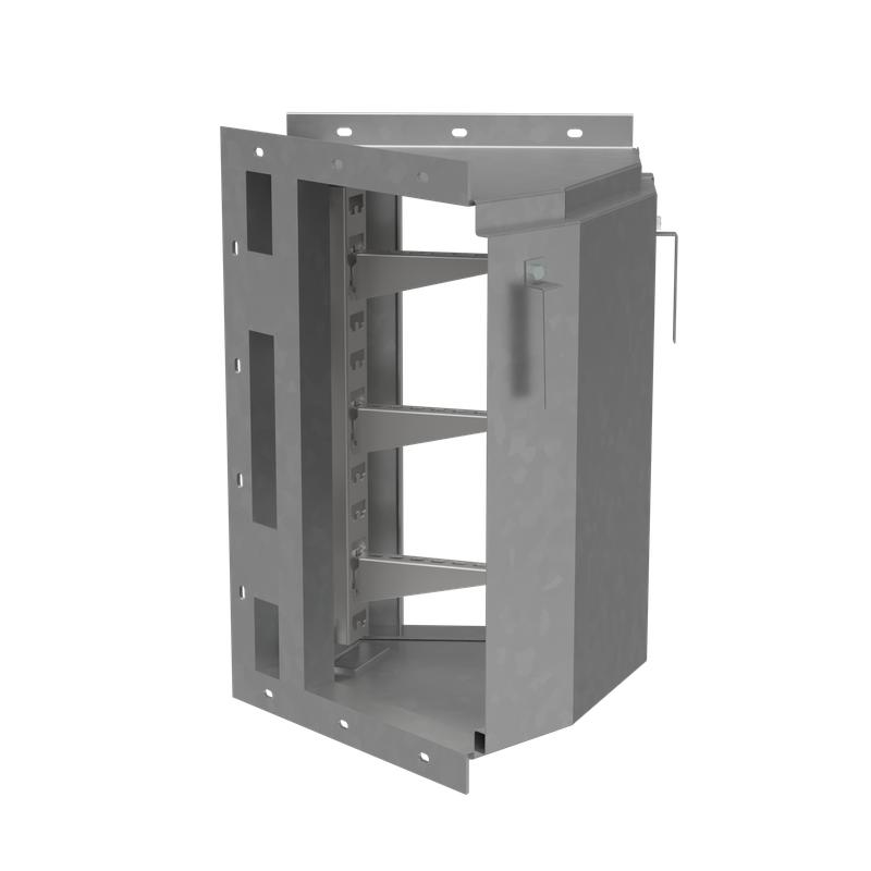 Короб кабельный блочный угловой горизонт. с наружн. углом поворота на 45град. 450х650 L579 сталь 2мм ККБ-УГН-0.65/0.4 КМ-Профиль LO67364