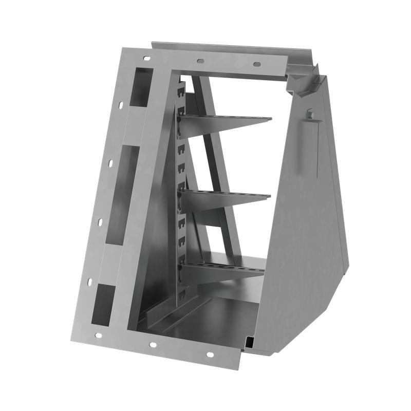 Короб кабельный блочный угловой с поворотом вверх на 45град. 450х650 L685 сталь 2мм ККБ-УВ-0.65/0.4 КМ-Профиль LO67359